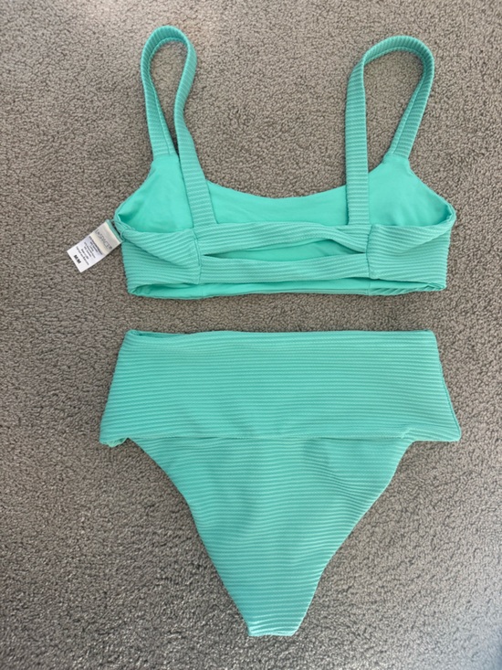 L* Space Jess Rib Bright Teal Swim Set Medium - Picture 3 of 4